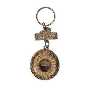 Durango Keychain Scorpion Sombrero Hat Gold Brass Metal Home Western Cowboy